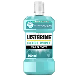 Listerine Breath Freshening Mouthwash, Cool Mint, Milder Taste, 500ml