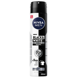NIVEA MEN Black & White Antiperspirant Deodorant Spray, 72H, 200 ml