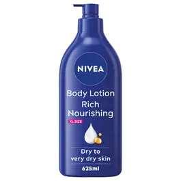 NIVEA Body Lotion for Dry to Very Dry Skin, Rich Nourishing, 72H Moisture, 625ml