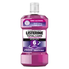 Listerine Total Care Fluoride Mouthwash, Teeth Protect, Smooth Mint Flavor, 250ml