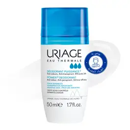 URIAGE PUISSANC Deodorant Roll-On, Anti-Perspirant 24H Efficacy, No Alcohol 50ML