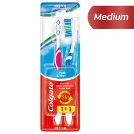 Colgate Triple Action Medium Toothbrush 2Pcs