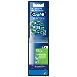 Oral-B Cross Action Rechargeable Electric Toothbrush Replacement Heads, 2 Count, White