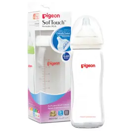 Pigeon SofTouch Glass Bottle 240 ml (Wide Neck)