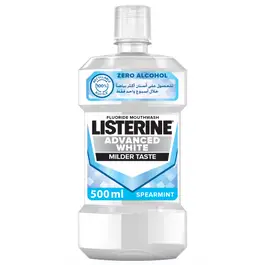 Listerine Advanced White Mouthwash, Milder Taste, Spearmint Flavor, 500ml