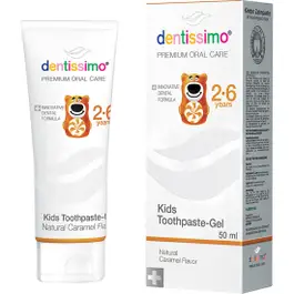Dentissimo Kids 2-6 Y W/ Caramel Aroma Toothpaste Gel 50 Ml
