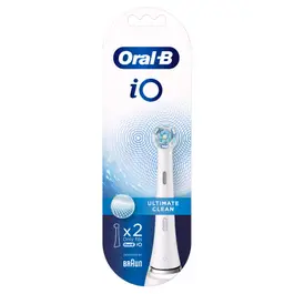 Oral-B iO Ultimate Clean Rechargeable Electric Toothbrush Replacement Heads, White, 2 Count