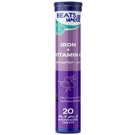 Beatswell Iron Vitamin C Blackcurrant 20 Effervescent Tablets