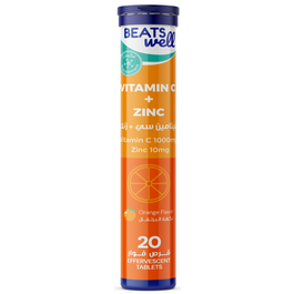 Beatswell Vitamin C & Zinc Orange Flavour - 20 Effervescent Tablets