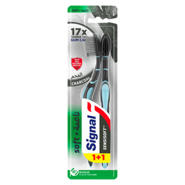 Signal Sensisoft Toothbrush, Charcoal, 1+1 FREE