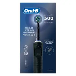 Oral-B Vitality 300 Protect x Clean Rechargeable Electric Toothbrush, Pack of 1 - Black