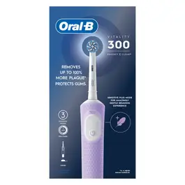 Oral-B Vitality 300 Protect x Clean Rechargeable Electric Toothbrush, Pack of 1 - Purple