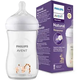 Philips Avent Natural 3.0 Feeding plastic Bottle Girrafe 260ml X1