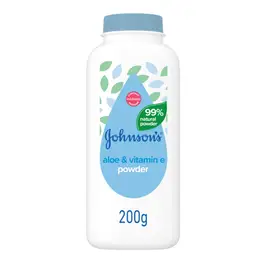 Johnson’s Baby Powder, 2x More Moisture Absorption to Soothe & Freshen Skin, 99% Natural Powder, Clinically Proven Mildness, 200g