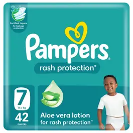 Pampers Rash Protection Taped Diapers, Size 7, 15+kg, Giant Pack, 42 Count