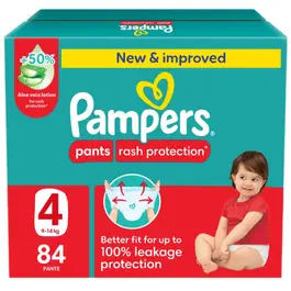 Pampers Rash Protection Pants Diapers Size 4 9-14kg 84 Count