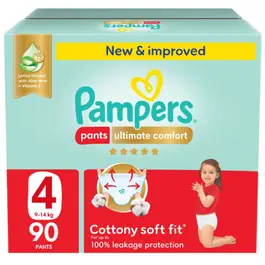 Pampers Ultimate Comfort Pants Diapers, Size 4, 9-14 kg, 90 Count