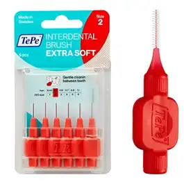 Tepe Ultra-Soft Interdental Brushes, Red, 0.5 mm - 6 Pieces