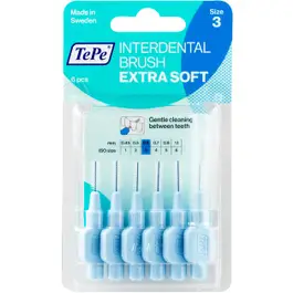Tepe Ultra-Soft Interdental Brushes, Blue, 0.6 mm - 6 Pieces