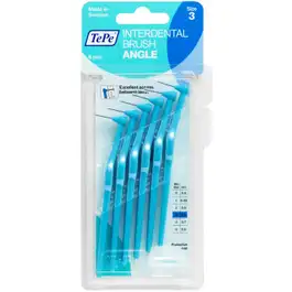 Tepe Angled Interdental Brushes, Blue, 0.6 mm - 6 Pieces