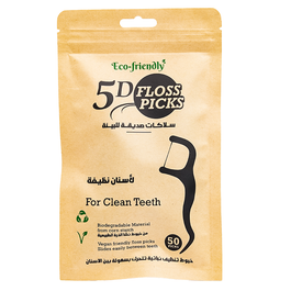 5D Eco Dental Floss Picks - 50 Pcs