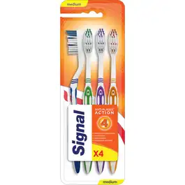 Signal Anti-Plaque Action Toothbrush, Multipack, 4 Pcs