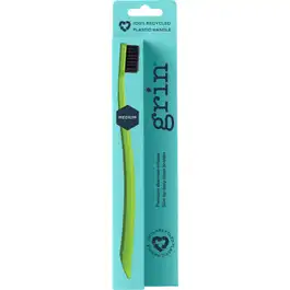 Grin 100% Recycled Toothbrush Medium Lime - 1 Pack