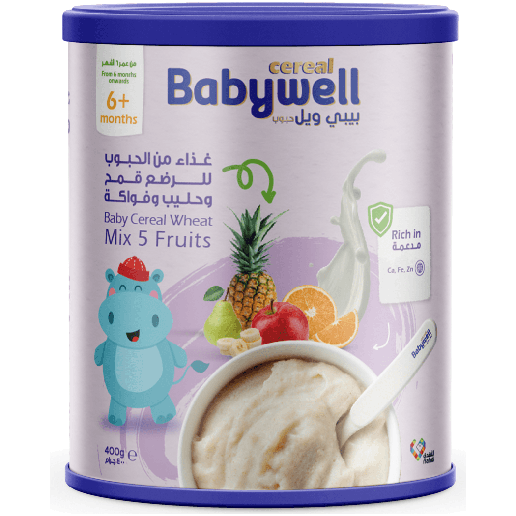 Babywell Baby Cereal Wheat, Milk 5 Fruits 400g Babywell Baby Cereal Wheat, Milk 5 Fruits 400g