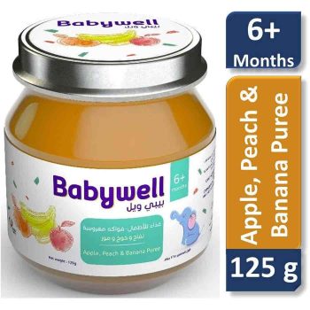 Babywell Baby Food Apple & Peach And Banana 125g