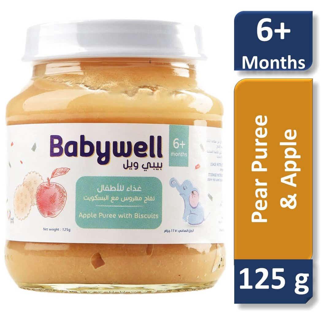 Babywell Baby Food Pear And Apple 125g Babywell Baby Food Pear And Apple 125g