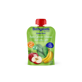 Babywell Puree Apple, Banana, Spinach 100g +6months