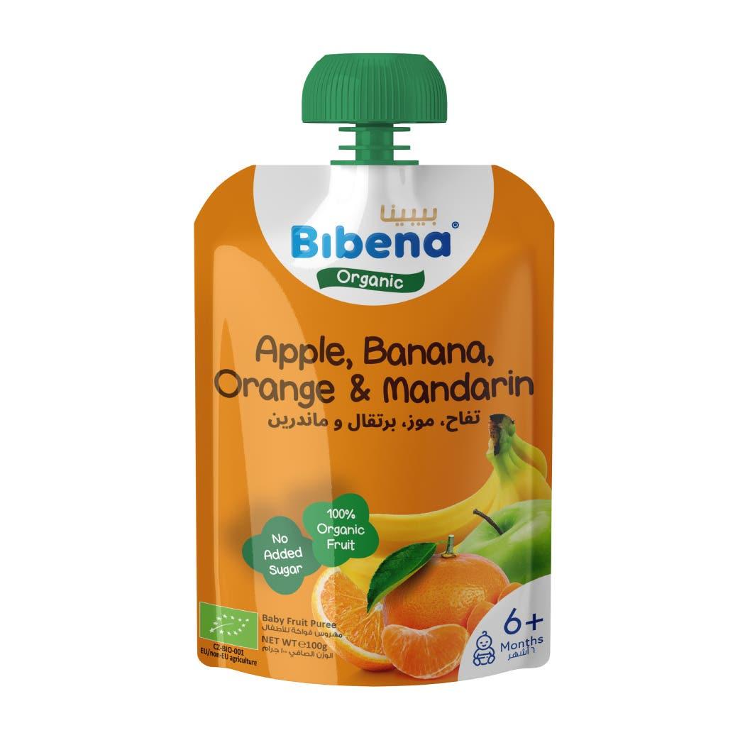 Bibena Organic Puree Apple, Banana, Orange & Mandarin 100g Bibena Organic Puree Apple, Banana, Orange & Mandarin 100g