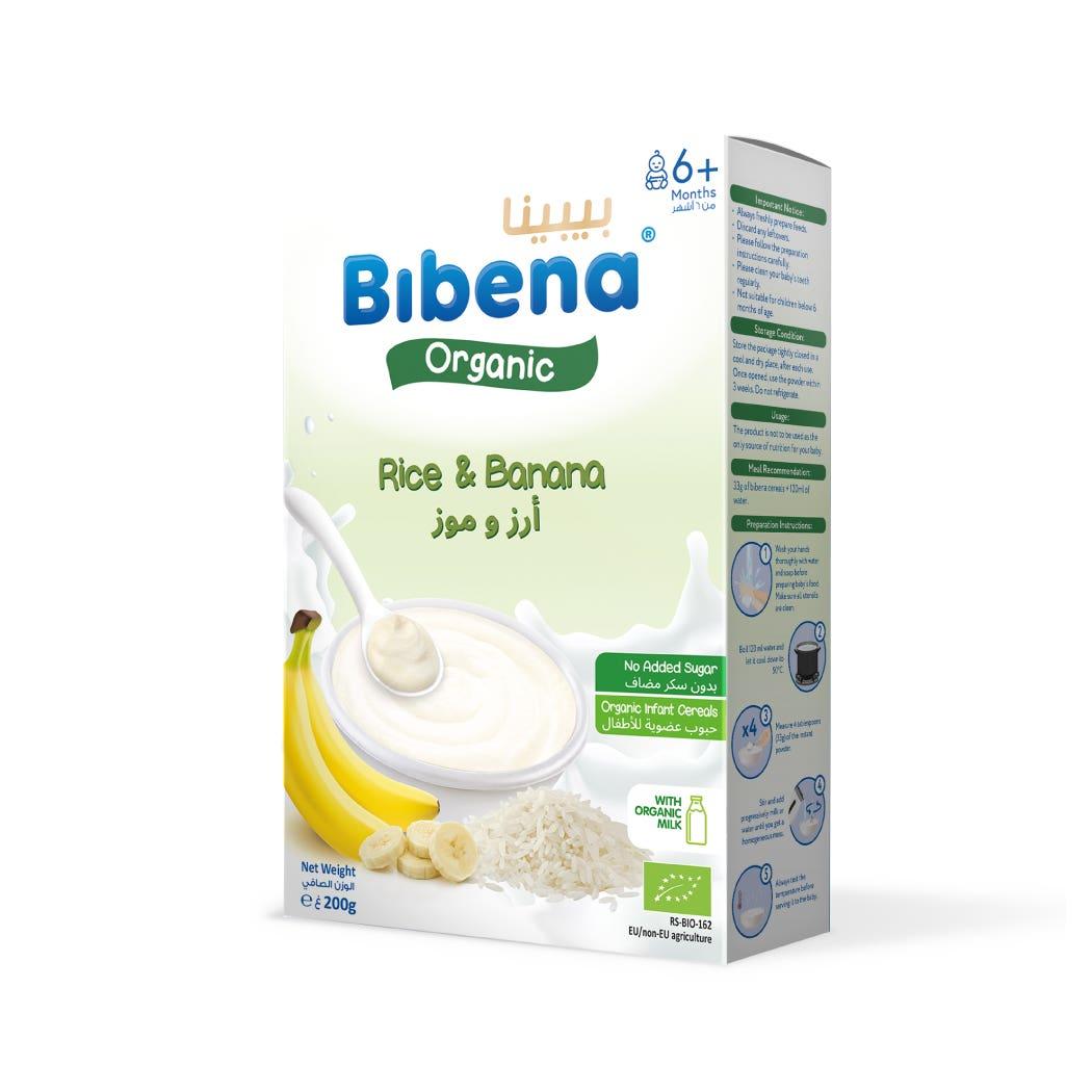 Bibena Rice Cereal Cow Milk And Banana Organic 200g Bibena Rice Cereal Cow Milk And Banana Organic 200g