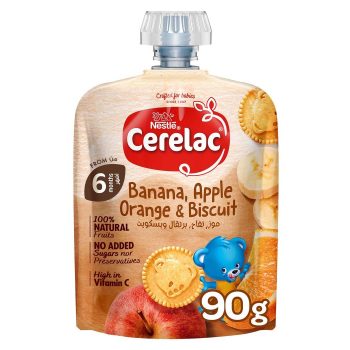 Cerelac Puree Banana, Orange & Biscuit 90g +6Months