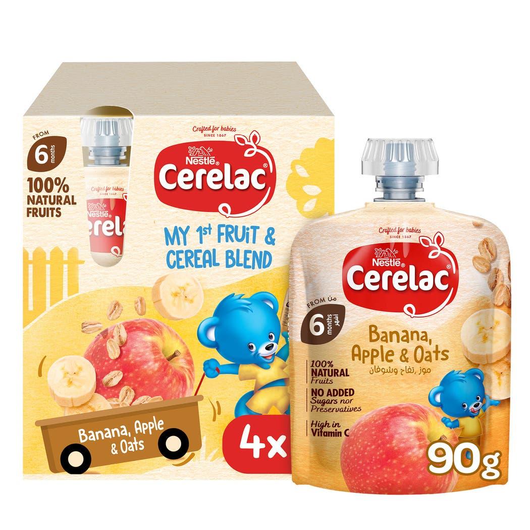 Cerelac Puree Multipack Banana,Apple&Oats90g +6m Cerelac Puree Multipack Banana,Apple&Oats90g +6m