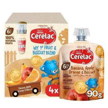 Cerelac Puree Multipack Banana,Orange&Biscuit90g +6m