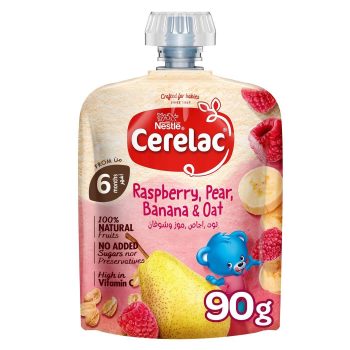 Cerelac Puree Raspberry, Pear, Banana & Oats 90G