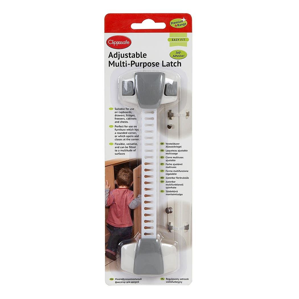 Clippasafe Adjustable Multi-Purpose Latch (White-Grey) Clippasafe Adjustable Multi-Purpose Latch (White/Grey)