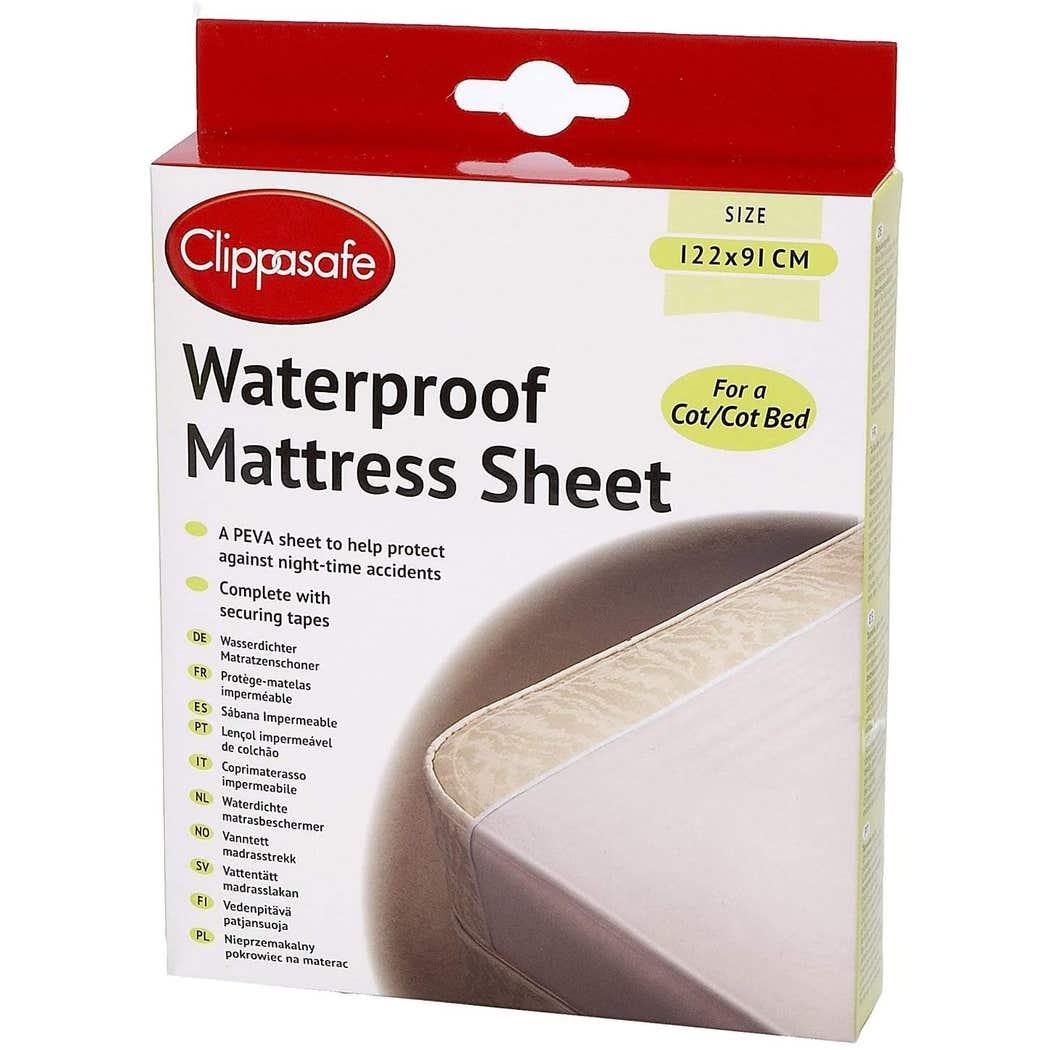 Clippasafe Waterproof Mattress Sheet - Cot Size - 122x91cm Clippasafe Waterproof Mattress Sheet - Cot Size - 122x91cm