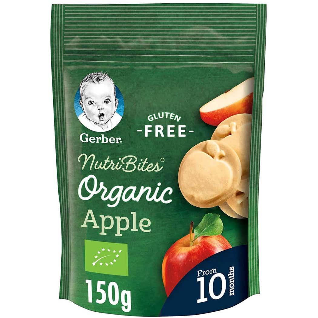 GERBER Organic NutriBites Apple Biscuits +10 Months 150g GERBER Organic NutriBites Apple Biscuits +10 Months 150g