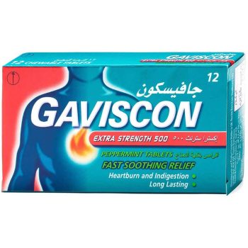 Gaviscon Extra Strength Peppermint Flavor 12 Tablet Pack
