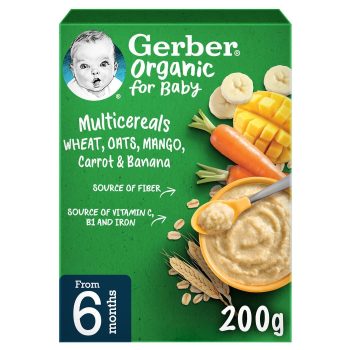Gerber Organic Cereal Wheat Oats & Mango +6 Months 200 Gm