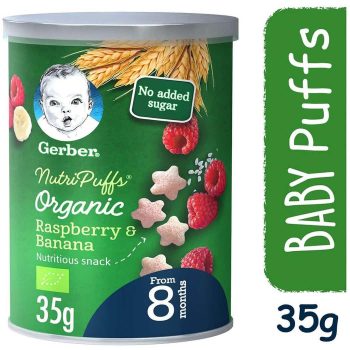 Gerber Organic Nutripuffs Raspberry & Banana 35G
