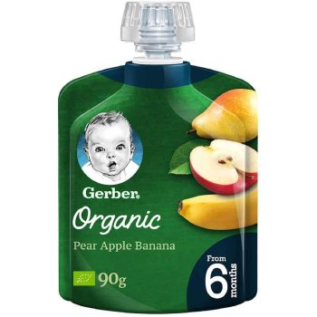 Gerber Organic Pear Apple Banana +6Months - 90 gm