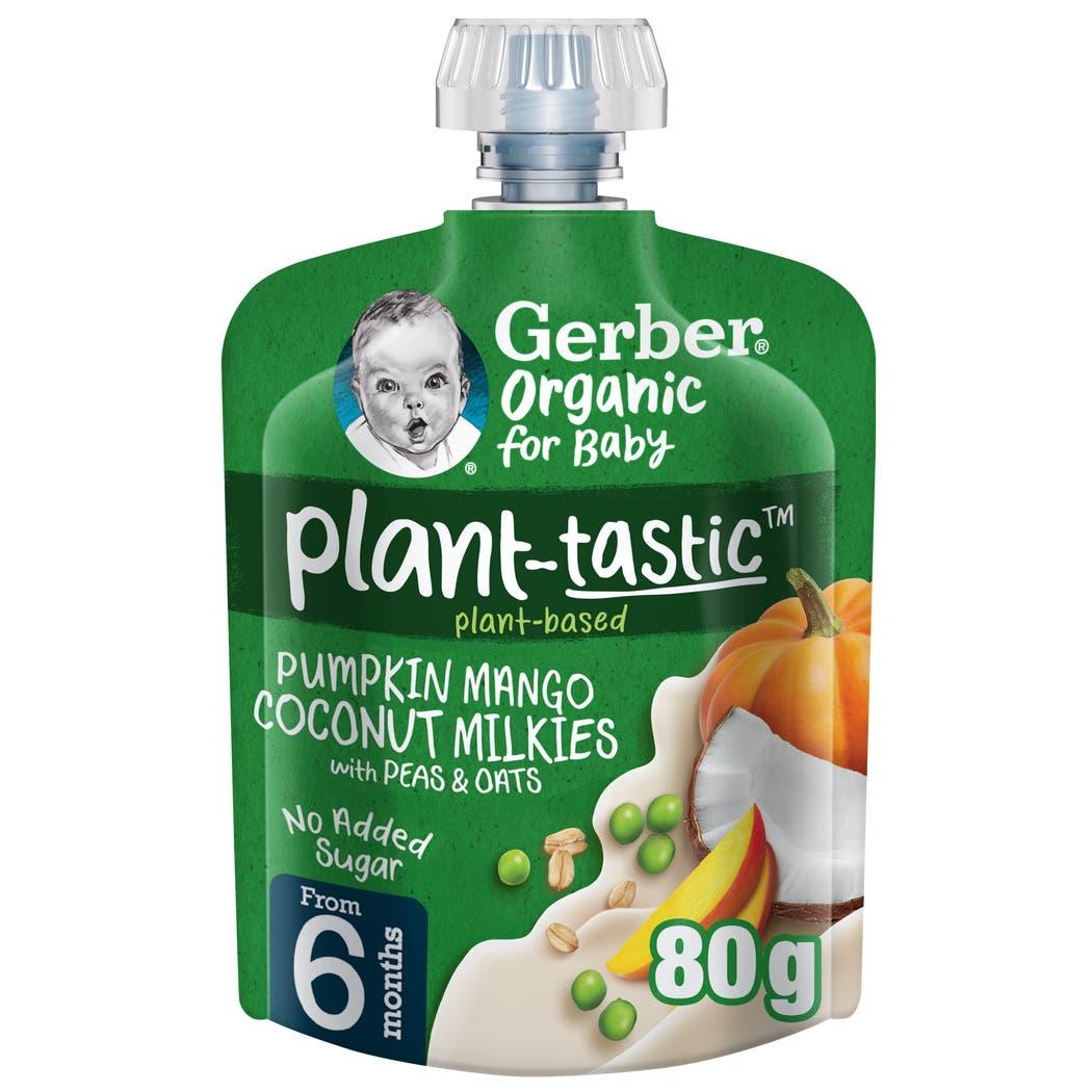 Gerber Organic Pumpkin,Mango and Coconut milkies Puree, 100% Natural fruits & veggies, No Added Sugars, 80g Gerber Organic Pumpkin,Mango and Coconut milkies Puree, 100% Natural fruits & veggies, No Added Sugars, 80g