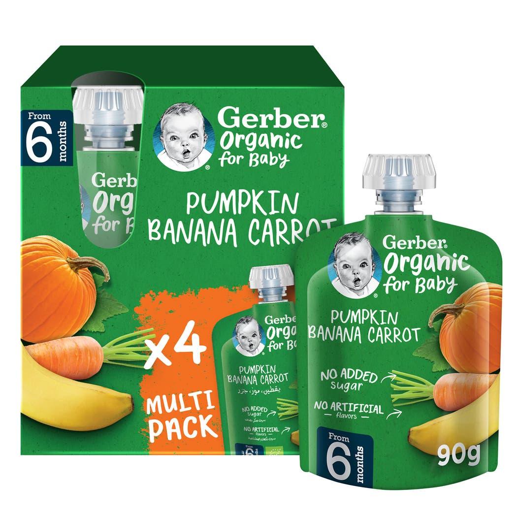 Gerber Organic Pumpkinbananacarrot Multipack(4x90g)+6months Gerber Organic Pumpkinbananacarrot Multipack(4x90g)+6months