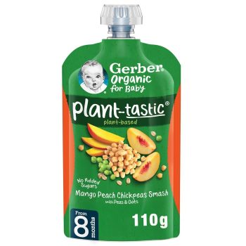 Gerber Plant-Tastic Mango, Peach & Chickpeas+8 M 110 Gm