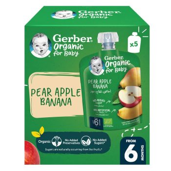 Gerber Puree Pear,Apple & Banana Multipack (5*90gm) +6m