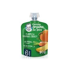 Gerber Puree Pumpkin,Banana & Carrot Multipack (5*90gm) +6m