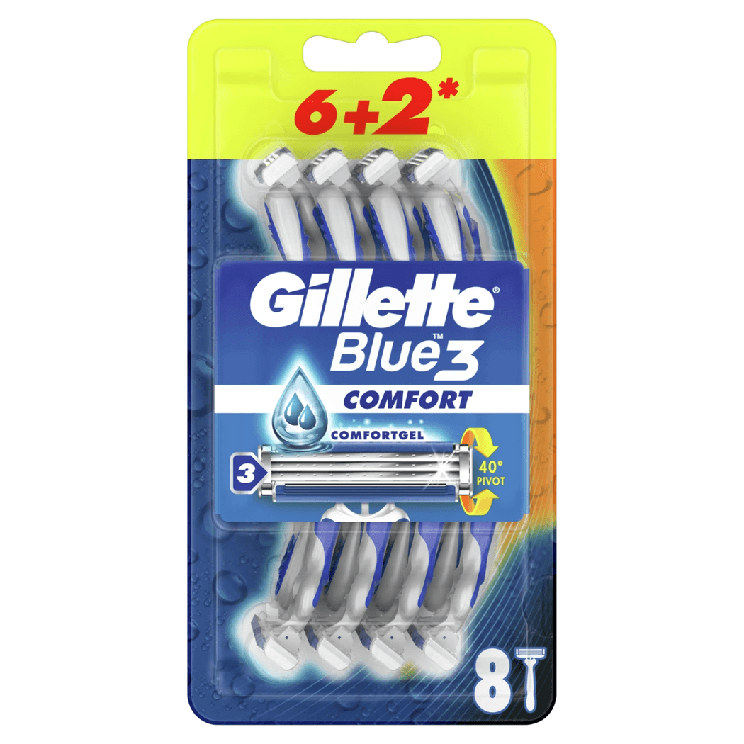 Gillette Blue3 Comfort Razor Promo (6+2) Pcs Free Gillette Blue3 Comfort Razor Promo (6+2) Pcs Free